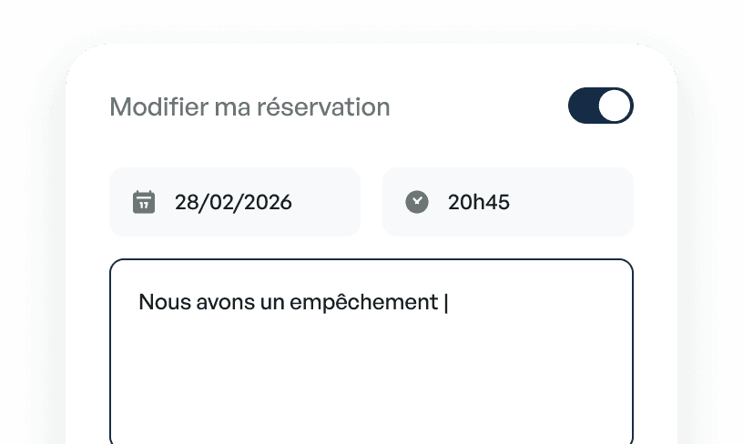 Interface de modification client